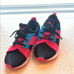 Puma Pink and Black Sneakers Lightweight Mesh Design